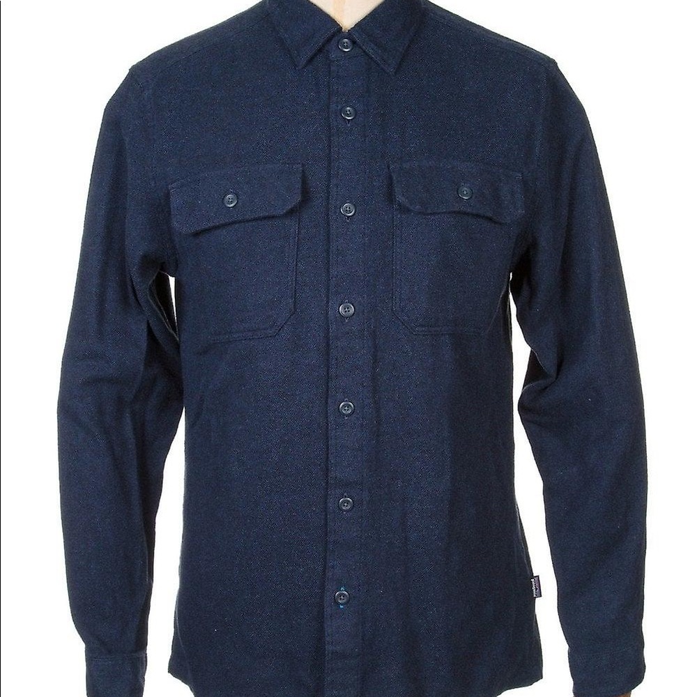 Patagonia L/s Fjord Flannel Shirt - Navy Blue
